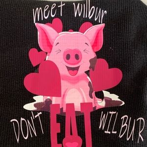 Vegan themed Wilbur the pig tank/mask set